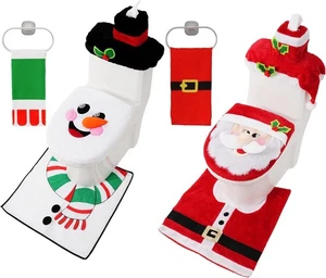 2 Set 5 Pieces Christmas Theme Bathroom Decoration Set (Santa & Snowman) - Picture 1 of 9