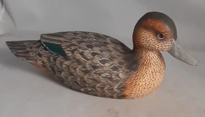 FIRMADO J B señuelo de madera verde azulado alado vintage 12" Foto 1 de 4