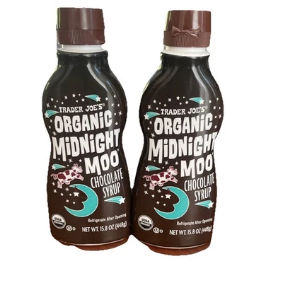 Trader Joe's Organic Midnight Moo Chocolate Syrup 15.8oz 448g (2 Bottles) - Image 1 of 3
