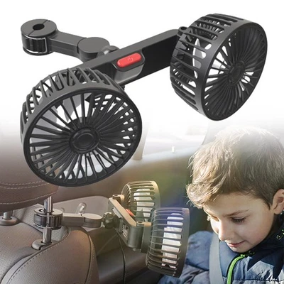 Portable Vehicle Car Fan Dual Head 10W 1pc° Rotatable High Quality - Image 1 of 4