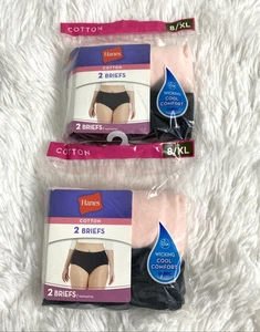 4 Hanes Slips Höschen Gr. XL 4er Pack rosa schwarz cool bequem 100% Baumwolle - Bild 1 von 6