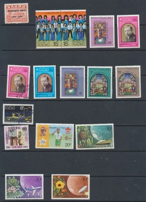 Nauru Stamps 1935-1981 back of book selection of 16 stamps; Mint + used - Image 1 of 2