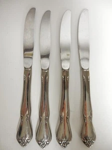 *ONEIDA STAINLESS, *ARBOR ROSE* FLATWARE, SET OF 4 DINNER KNIVES #BB507 - Imagen 1 de 7