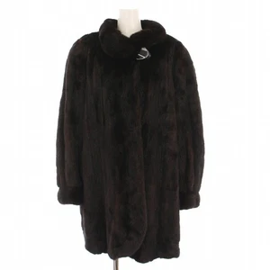 Abrigo de piel EMBA piel de visón patrón forrado completo ropa exterior 13 marrón/YM para mujer - Imagen 1 de 10