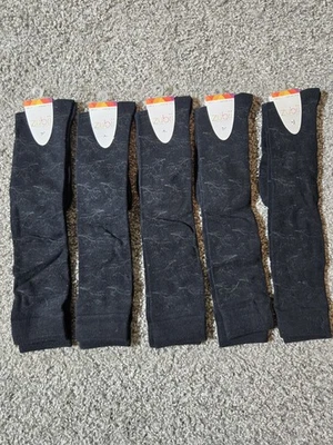 ЧУЛОК НАПОЛНИТЕЛЬ Zubii девочек дизайнер 5 Pr длинные носки черный большая девочка размер 6,5-7 - Изображение 1 из 4