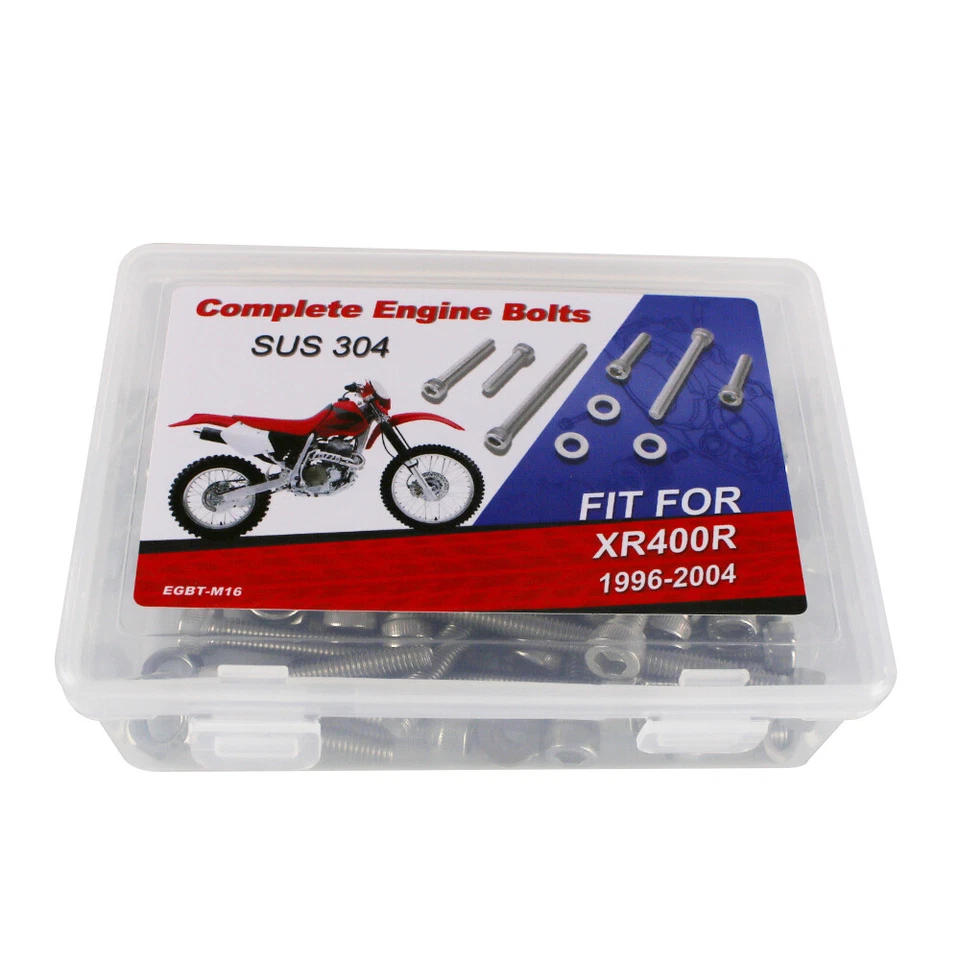 Kit de tuercas de perno de motor de acero inoxidable apto para HONDA XR400R 1996-2004 113 piezas Foto 1 de 4