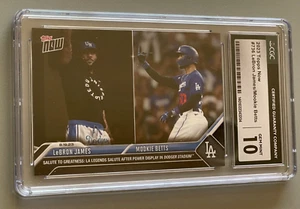 2023 Topps Now Baseball #736 LA LAKERS LeBron James MOOKIE BETTS Dodgers CGC 10 - Picture 1 of 9