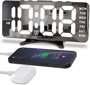 Alarm Clock for Bedroom 7 In Large Display Digital Clock with Dual Alarms&US - Picture 1 of 7