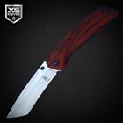 8.75" Tactical Pocket Tanto Spring Assisted Open Folding Knife Wooden Handle Edc