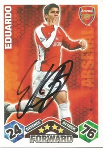 EDUARDO SIGNED ARSENAL 2009/2010 MATCH ATTAX TRADING CARD+COA - Picture 1 of 1