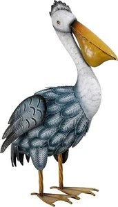Pelican Statue Outdoor Decor, 16.5" Coastal Bird Garden Sculpture Metal Ornament - Picture 1 of 6