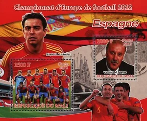 Xavier Hernandez Stamp Soccer European Championship 2012 Spain Sov Sheet MNH - Picture 1 of 5