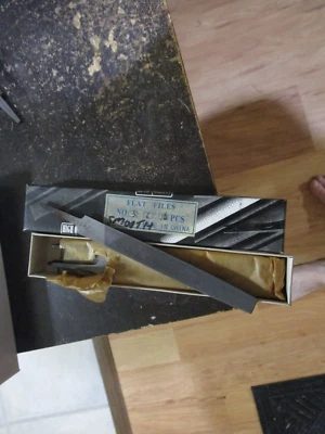 Box Of 10 NOS 6" Flat Smooth Metal Files Good Quality Import Great Price - Image 1 of 4