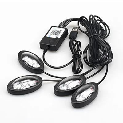 Car Ambient Atmosphere Light RGB APP Music Rhythm Lights Strip Foot Lamp Decor - Image 1 of 4