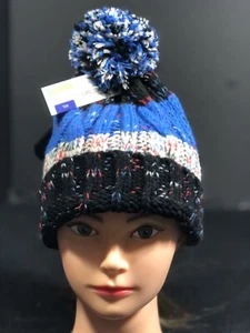 Black Blue Gray Kids Hat Gloves New Age 7-14 Unisex Knitted Acrylic M/L Copelli - Picture 1 of 12