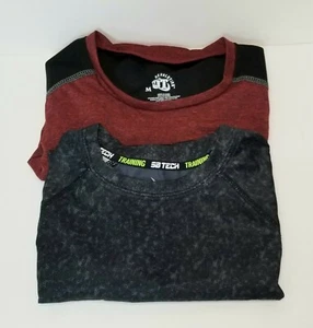 Set of two moisture wicking boys tops black red small medium short long sleeve - Picture 1 of 12