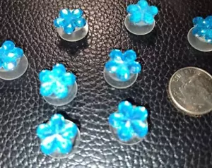 8pz Charm per Scarpe Fiore Azzurro Chiaro Gioielli Cristallo Gemme - Foto 1 di 3