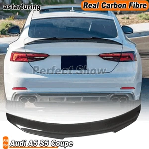 For Audi A5 S Line S5 RS5 B9 Coupe 17-22 Real Carbon Rear Trunk Spoiler Lip Wing - Picture 1 of 13