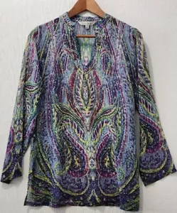Travel Smith Sheer Paisely Tunic Blouse Size Small (B1) - Picture 1 of 7