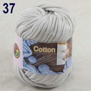 1BallX50g Special Thick Worsted 100% Cotton HAND Knitting Yarn 37 Silver Grey - Picture 1 of 24