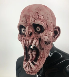 Máscara facial de látex sobre cabeza monstruo quemado zombie adulto de Halloween - Imagen 1 de 6