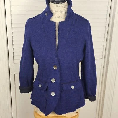 Chaqueta Blazer Eileen Fisher Mujer Púrpura Mezcla Lana Merino Mediana Foto 1 de 4