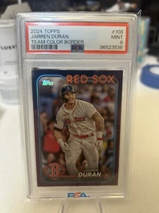 2024 Topps Jarren Duran TEAM COLOR BORDER VARIATION Boston SSP PSA 9 Pop 2 - Picture 1 of 4