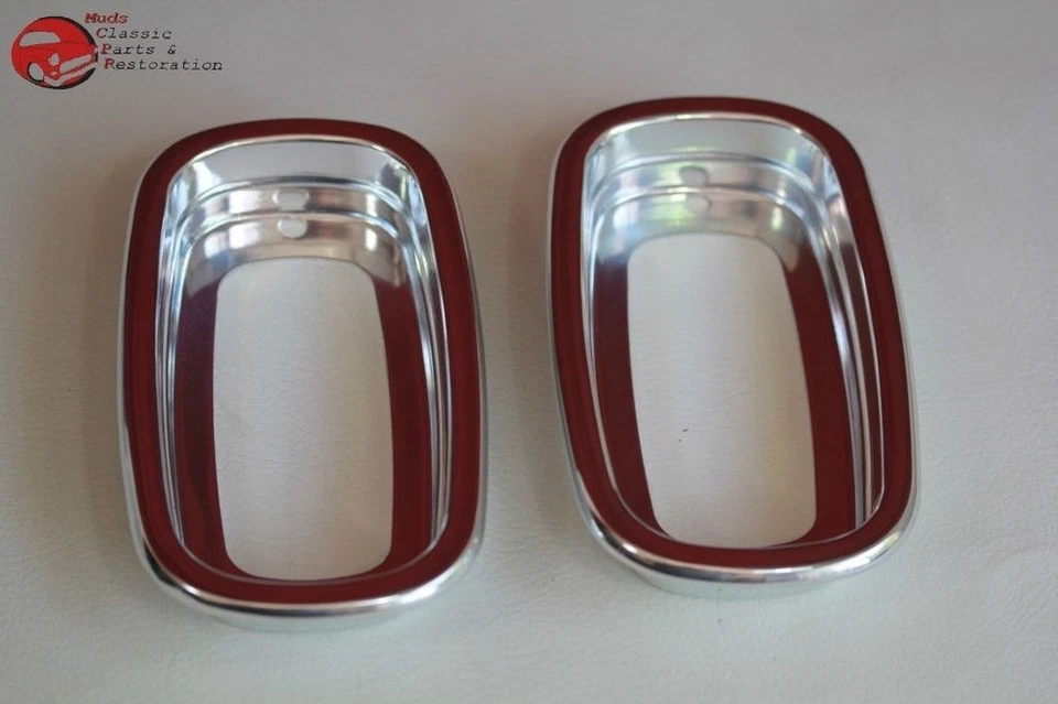 60-66 Chevy GMC Fleetside Pickup Truck Rear Tail Light Lamp Bezels Aluminum New - Image 1 of 1