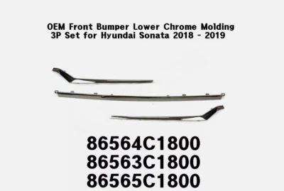 Оригинальный комплект нижних молдингов для переднего бампера FR + LH + RH 3P для Hyundai Sonata 2018-2019 - Изображение 1 из 2