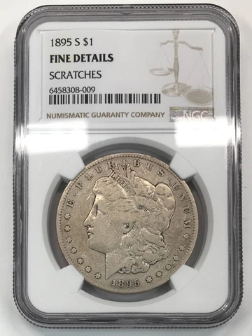1895 S Morgan Silver Dollar NGC FINE-Details (scratches) Cover