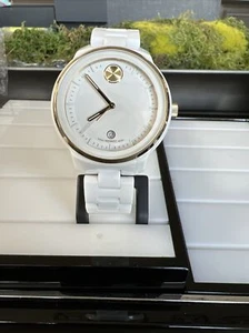 Movado Bold Verso White Dial White Ceramic Bracelet Women's Watch 3600934 - Picture 1 of 8