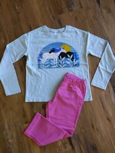NEW Hanna Andersson Girls Size 10 Spring Outfit. Unicorn ls. Oeko-Tex cotton. - Picture 1 of 2