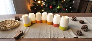 Lot de 7 Coquetiers Tupperware Vintage Années 70 empilables jaune orange vert - Imagen 1 de 5