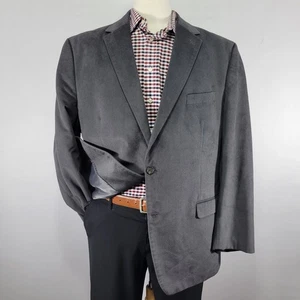 Chaps Men's Sport Coat Blazer Two Button Sued Herringbone Soft Polyester 48R - Picture 1 of 13
