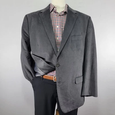 Chaps Men's Sport Coat Blazer Two Button Sued Herringbone Soft Polyester 48R - Image 1 of 4
