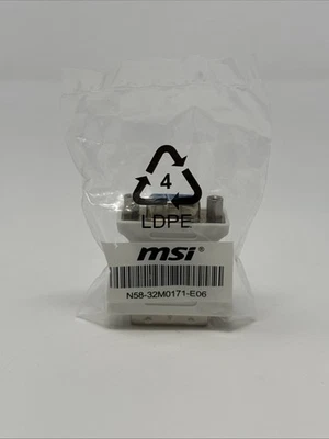 MSI DVI‑I to VGA Adapter N58‑32M0171‑E06 White OEM — DVI‑A Male to VGA FemaleNEW - Image 1 of 4
