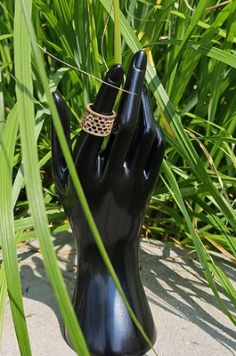 Lia Sophia Bella Mia Smokey Quartz Ring Size 6 .5 Tone Gold Silver Cable Band-sQ - Image 1 of 4