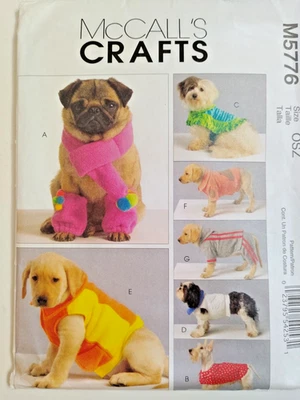 McCall's M5776 5776 Dog Coat Scarf Leg Warmers Pet Clothing Sewing Pattern Cut - Image 1 of 4