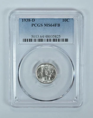 1938-D Mercury Dime MS64 FB PCGS Blue Label - Image 1 of 4