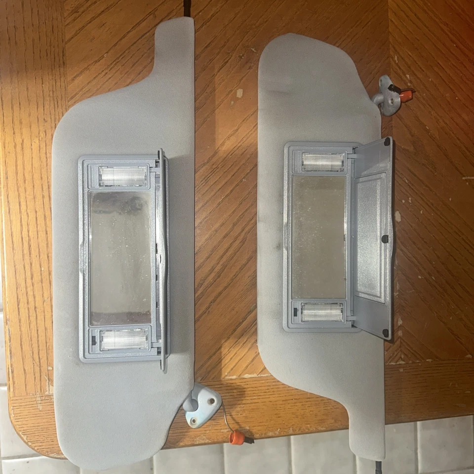 1987-1990 Buick Electra Gray Sun Visor Pair Driver Passenger Side LH RH Lights - Image 1 of 4
