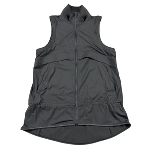 Chaleco Lululemon Mujer Medio Negro Correr Bolsillos con Cremallera Dobladillo Alto-Bajo Reflectante - Imagen 1 de 5