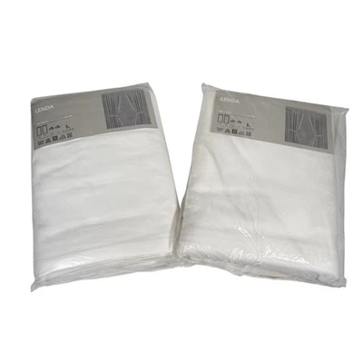 NUEVO CON ETIQUETAS IKEA Lenda Blanco Atado 2 Pares Panel Cortina Pestaña Top 55 X 118" Foto 1 de 4