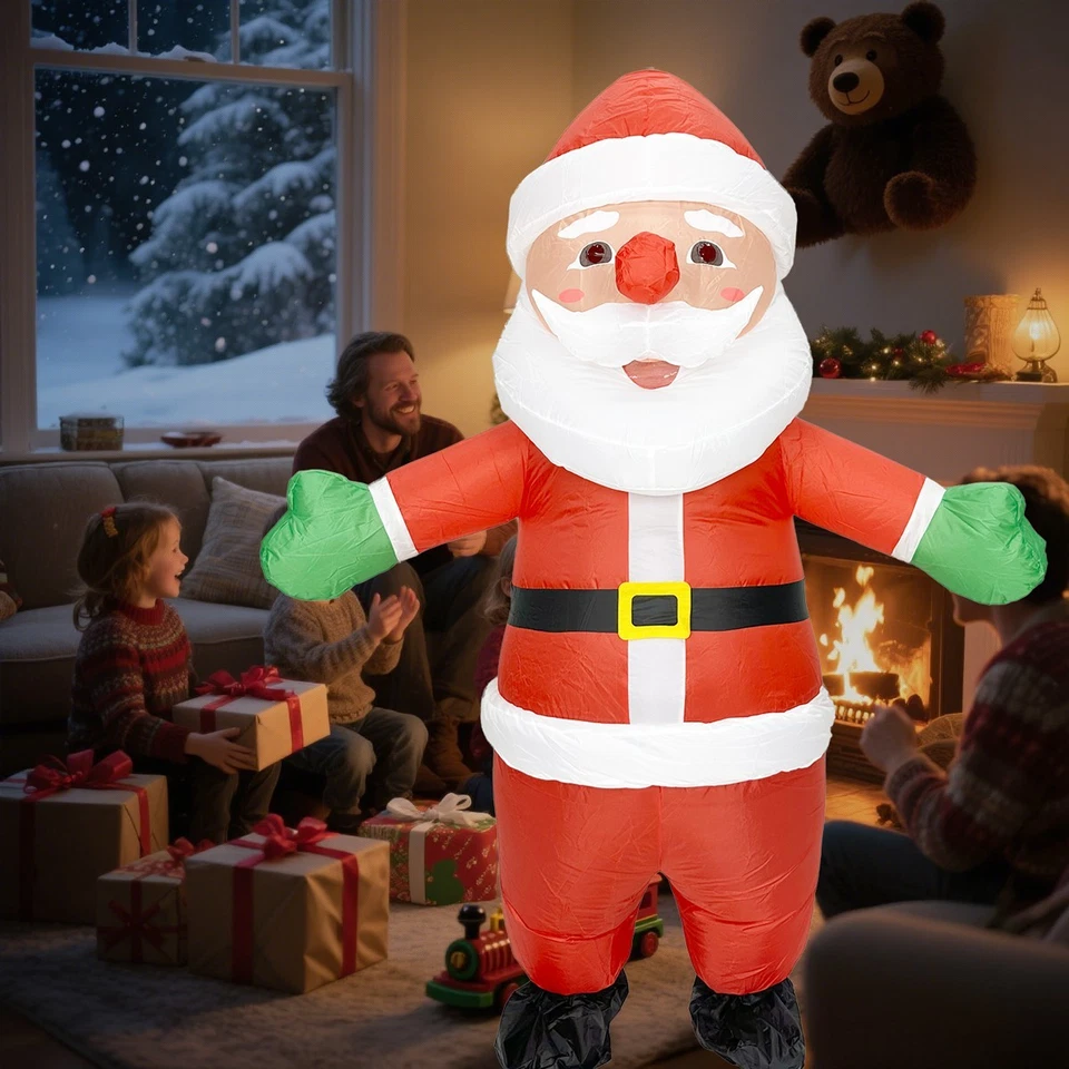 Disfraz Inflable 7' Papá Noel Cuerpo Completo Explosión Navidad Juegos con disfraces Fiesta Traje Foto 1 de 4