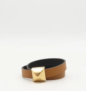 Hermes 072960CDAET2 Brown Black Swift Calfskin Gold Medor Infini Double Tour Bra - Picture 1 of 4