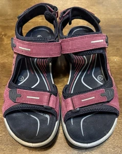 Ecco Yucatan Sandals Maroon Powered by Receptor Technology Women’s 39 / 8-8.5 - Picture 1 of 19
