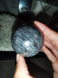 Sparkley Galaxy Looking Black Jade Sphere - Picture 1 of 3