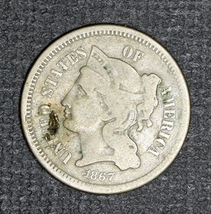 1867 3 Cent Nickel - Picture 1 of 2