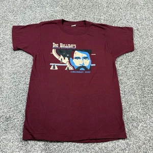 Vintage 80s Doc Holliday's Game Emporium Cowboy Western T Shirt M Made In USA - Picture 1 of 6