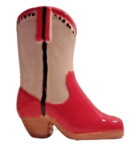 +++Bisque M*239 - 23.0196 Ceramic Glazed Red and White Westernstiefel - Bild 1 von 6