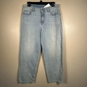 Eileen Fisher Jeans Womens 8 Light Blue High Rise Ankle Stretch Straight Leg - Picture 1 of 7